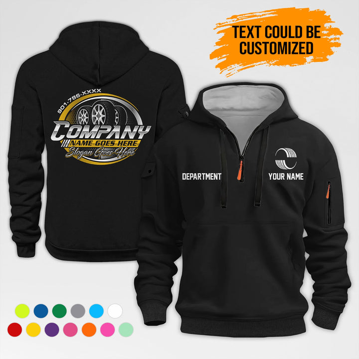 Personalized Name Car Tire 3D Printed Quarter Zip Hoodie AZ370