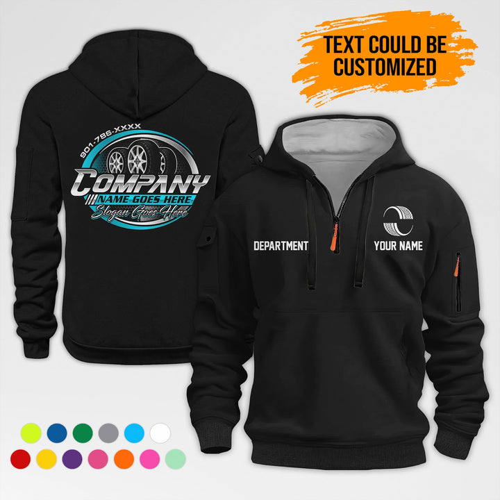 Personalized Name Car Tire 3D Printed Quarter Zip Hoodie AZ370