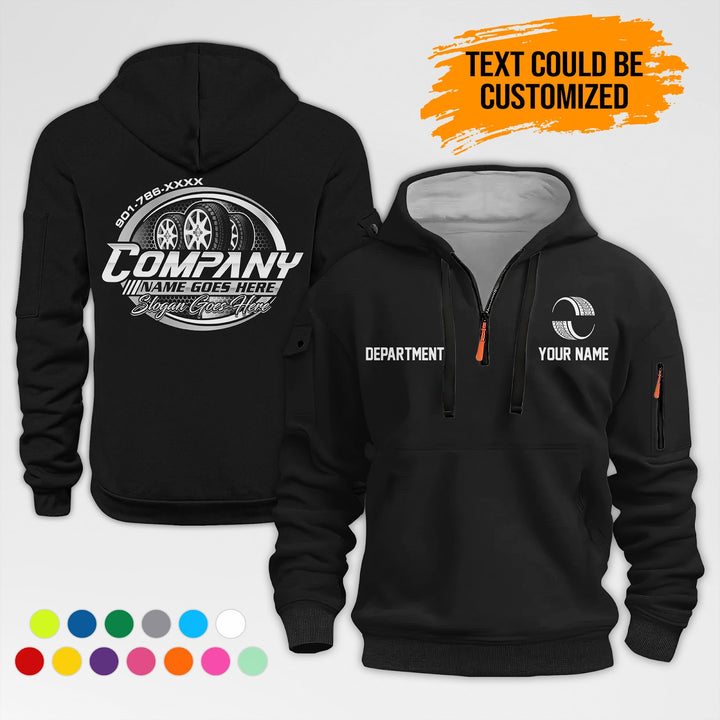 Personalized Name Car Tire 3D Printed Quarter Zip Hoodie AZ370