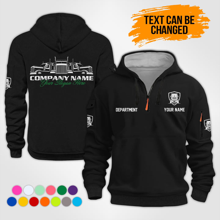 Personalized Name Trucking 3D Printed Quarter Zip Hoodie KS939