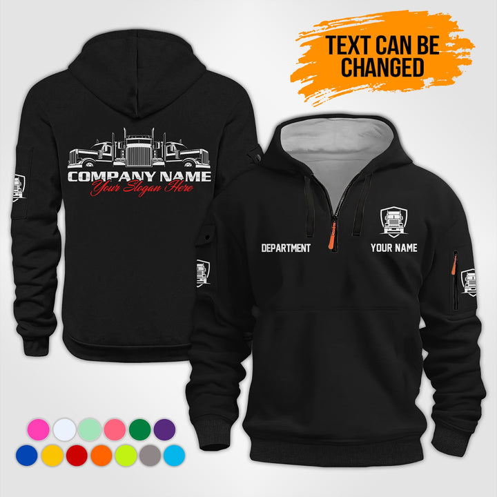 Personalized Name Trucking 3D Printed Quarter Zip Hoodie KS939