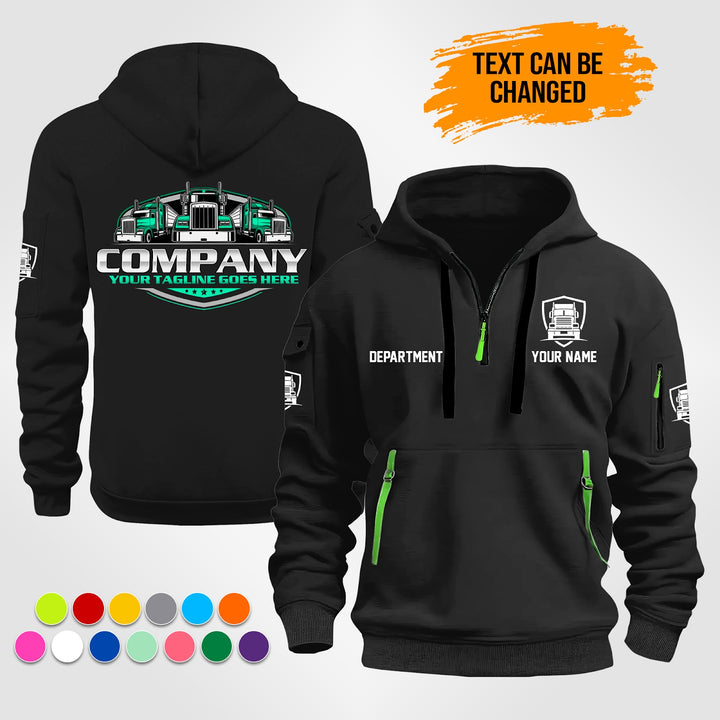 Personalized Name Trucking 3D Printed Quarter Zip Hoodie ST234