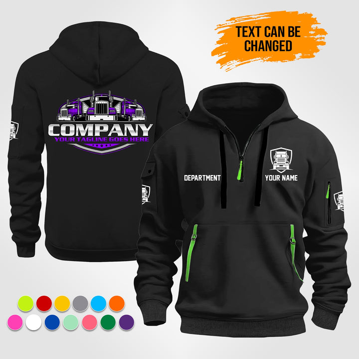 Personalized Name Trucking 3D Printed Quarter Zip Hoodie ST234