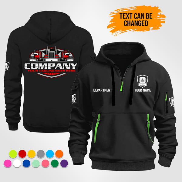 Personalized Name Trucking 3D Printed Quarter Zip Hoodie ST234