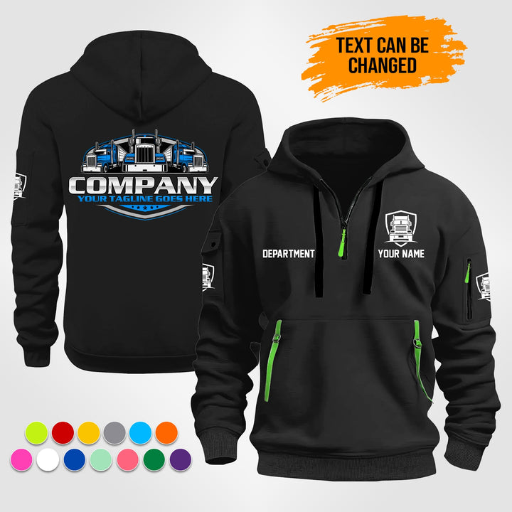 Personalized Name Trucking 3D Printed Quarter Zip Hoodie ST234