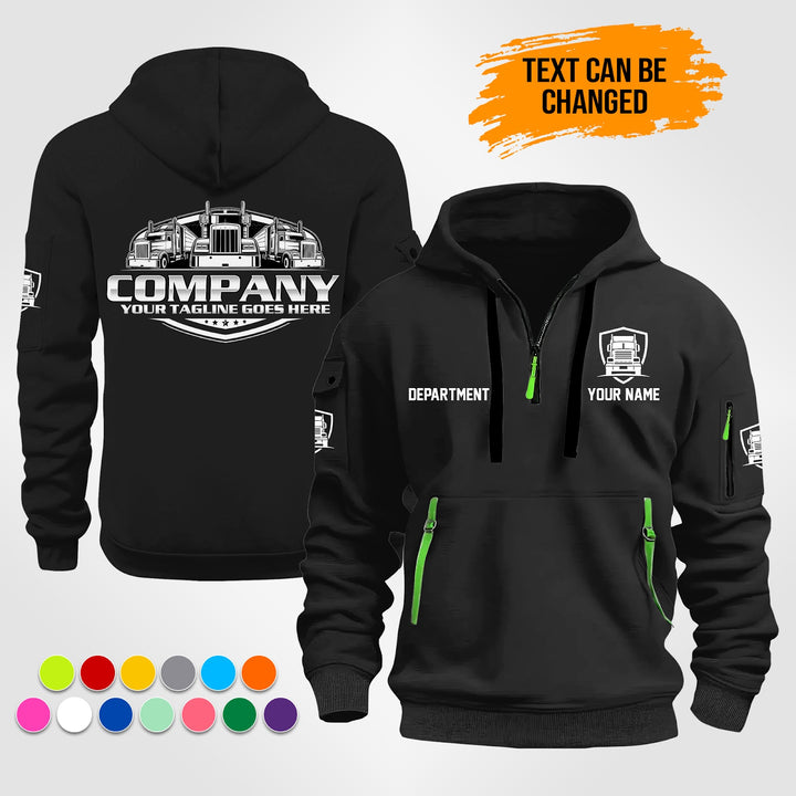 Personalized Name Trucking 3D Printed Quarter Zip Hoodie ST234