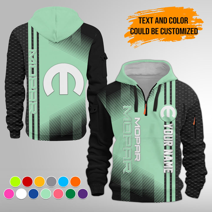 Personalized Name And Flag Mo Car Service 3D Quarter Zip Hoodie FY430