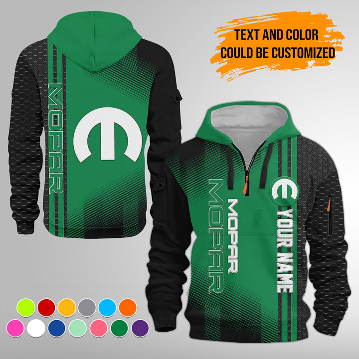 Personalized Name And Flag Mo Car Service 3D Quarter Zip Hoodie FY430