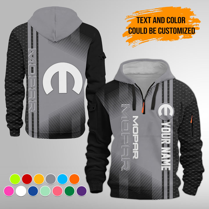 Personalized Name And Flag Mo Car Service 3D Quarter Zip Hoodie FY430