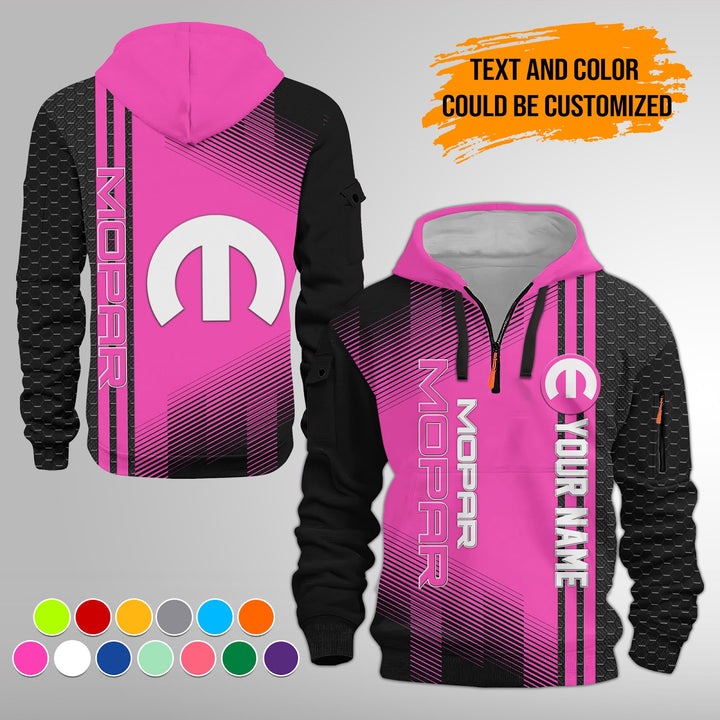 Personalized Name And Flag Mo Car Service 3D Quarter Zip Hoodie FY430