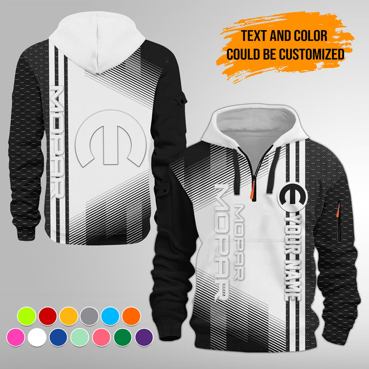 Personalized Name And Flag Mo Car Service 3D Quarter Zip Hoodie FY430