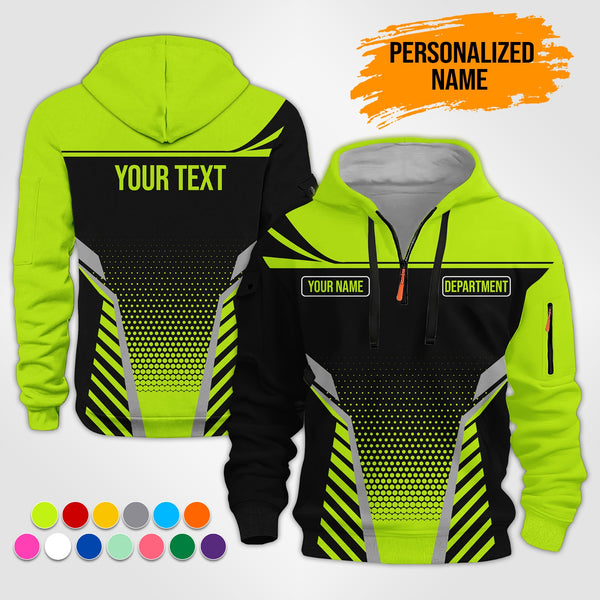 Custom Workwear Style 3D  Quarter Zip Hoodie ST240