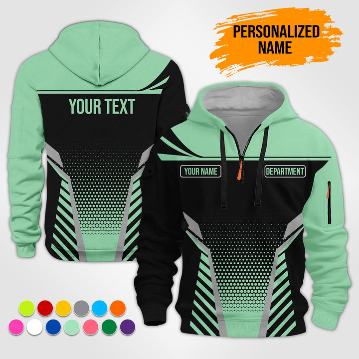 Custom Workwear Style 3D  Quarter Zip Hoodie ST240