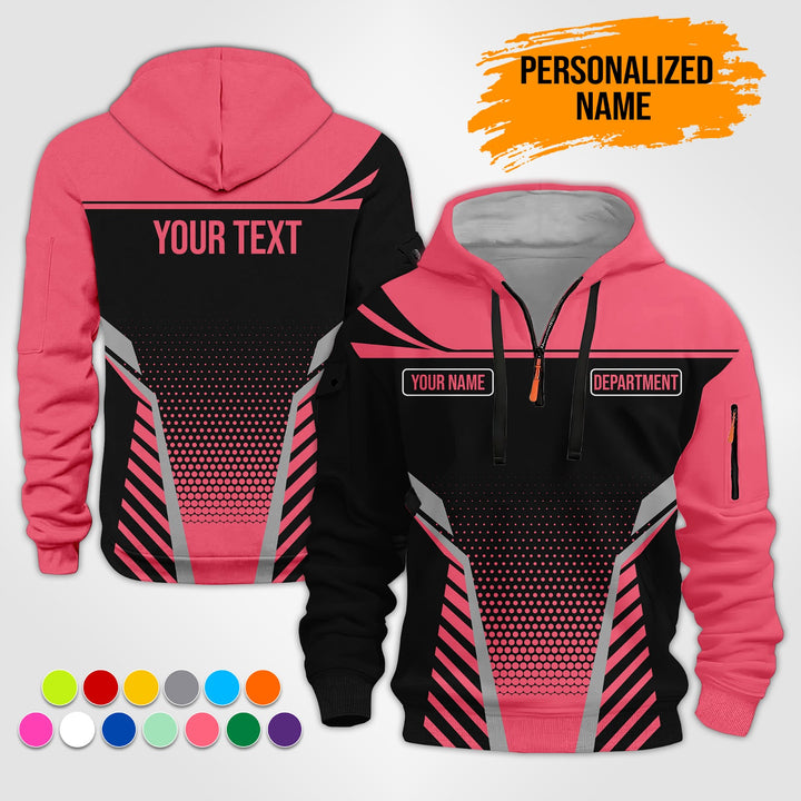 Custom Workwear Style 3D  Quarter Zip Hoodie ST240