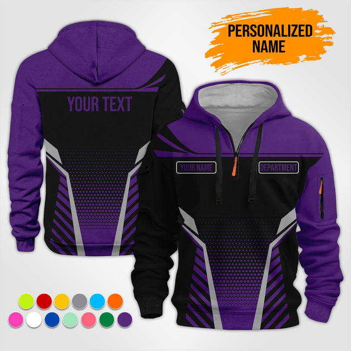 Custom Workwear Style 3D  Quarter Zip Hoodie ST240