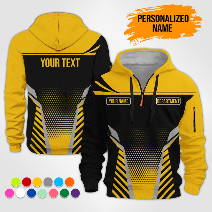 Custom Workwear Style 3D  Quarter Zip Hoodie ST240