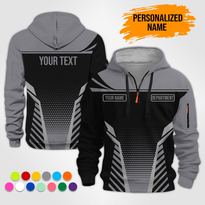 Custom Workwear Style 3D  Quarter Zip Hoodie ST240