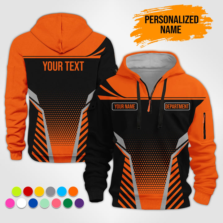 Custom Workwear Style 3D  Quarter Zip Hoodie ST240