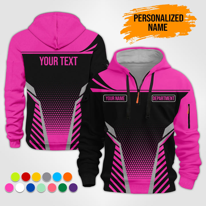 Custom Workwear Style 3D  Quarter Zip Hoodie ST240