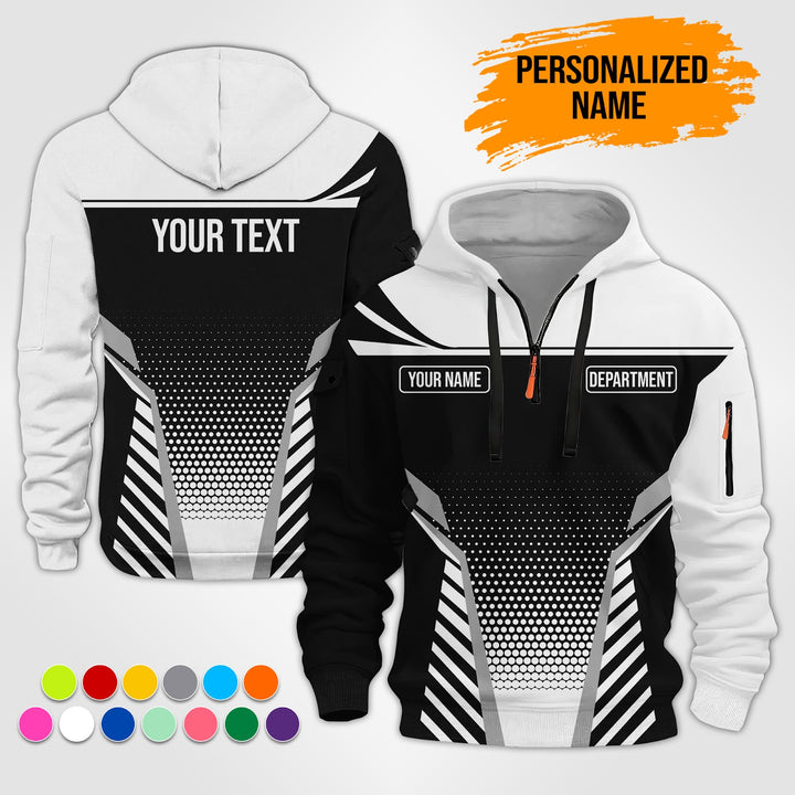 Custom Workwear Style 3D  Quarter Zip Hoodie ST240