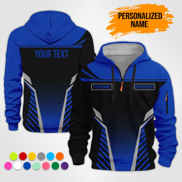 Custom Workwear Style 3D  Quarter Zip Hoodie ST240