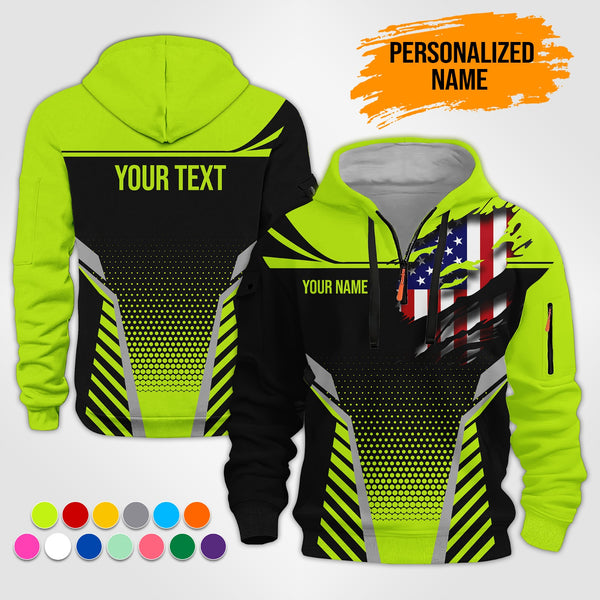 Custom Workwear Style 3D  Quarter Zip Hoodie ST241