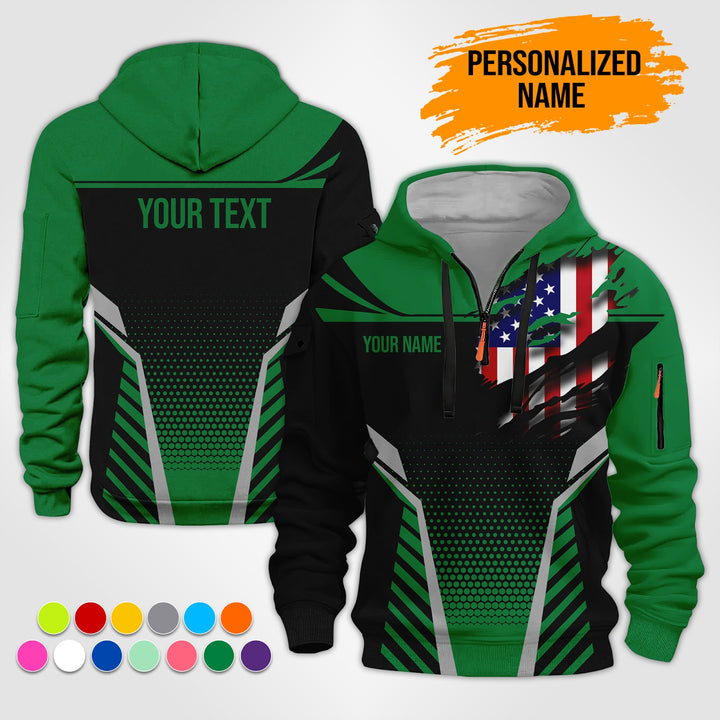 Custom Workwear Style 3D  Quarter Zip Hoodie ST241