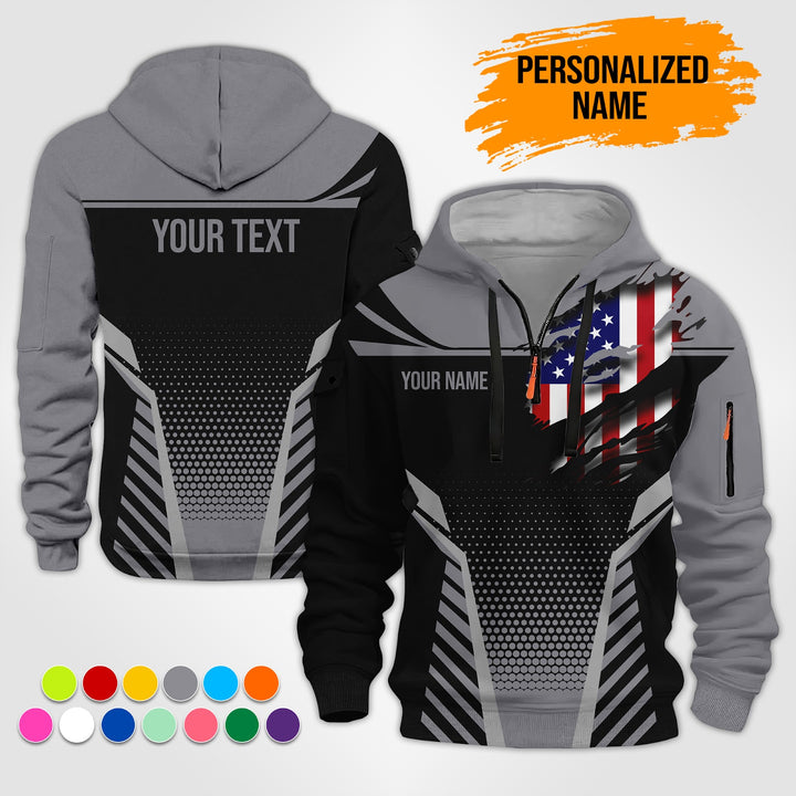 Custom Workwear Style 3D  Quarter Zip Hoodie ST241