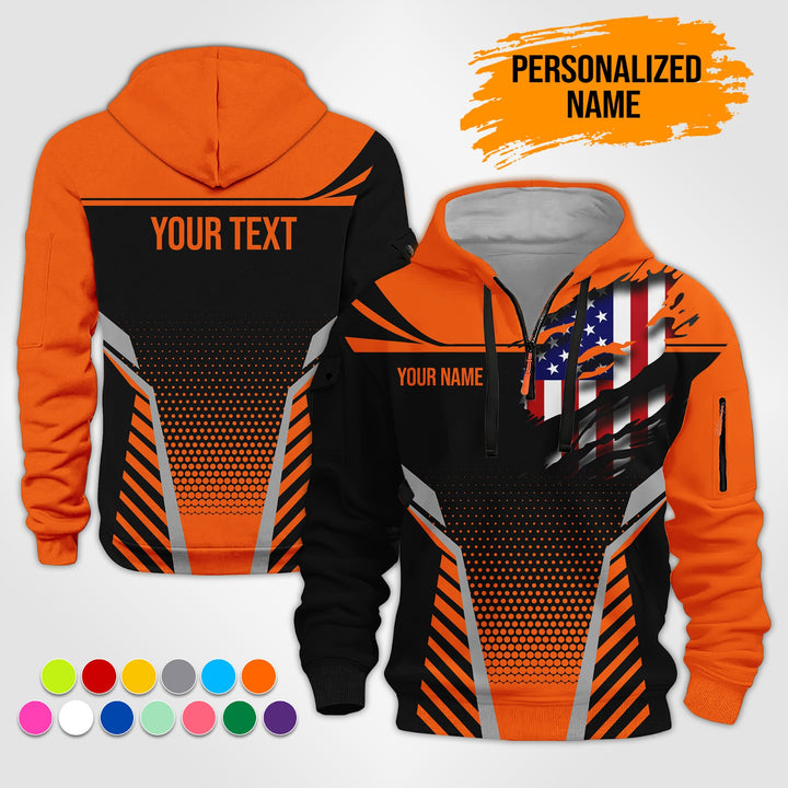 Custom Workwear Style 3D  Quarter Zip Hoodie ST241