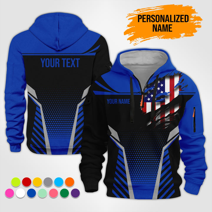 Custom Workwear Style 3D  Quarter Zip Hoodie ST241