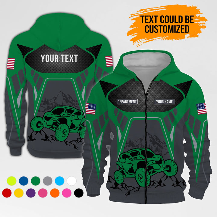 Personalized Name Love Off Road Quarter Zip Hoodie RN6