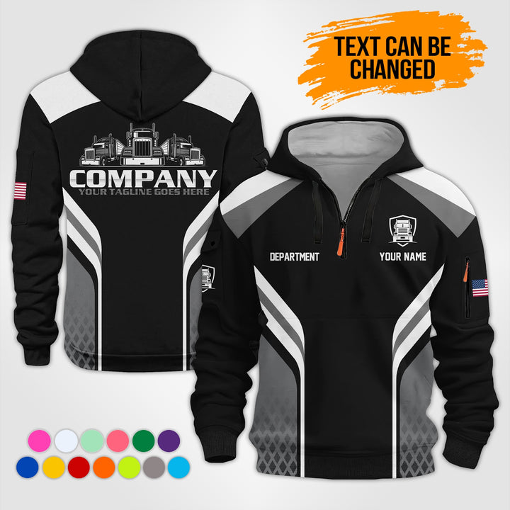 Personalized Name Trucking 3D Printed Quarter Zip Hoodie KS956
