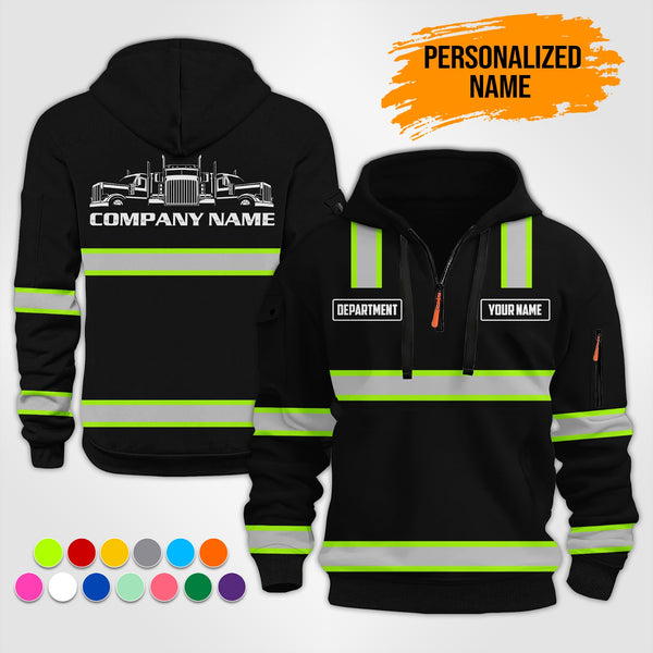 Personalized Name Trucking 3D Printed Quarter Zip Hoodie ST250