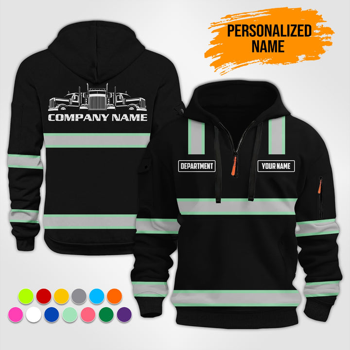 Personalized Name Trucking 3D Printed Quarter Zip Hoodie ST250