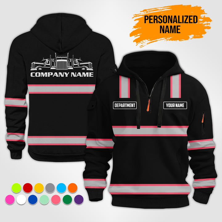 Personalized Name Trucking 3D Printed Quarter Zip Hoodie ST250