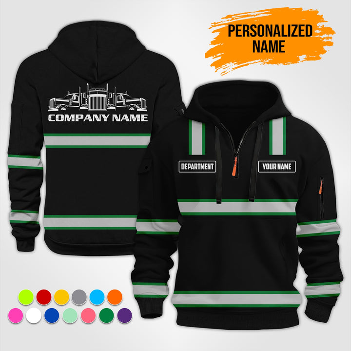 Personalized Name Trucking 3D Printed Quarter Zip Hoodie ST250