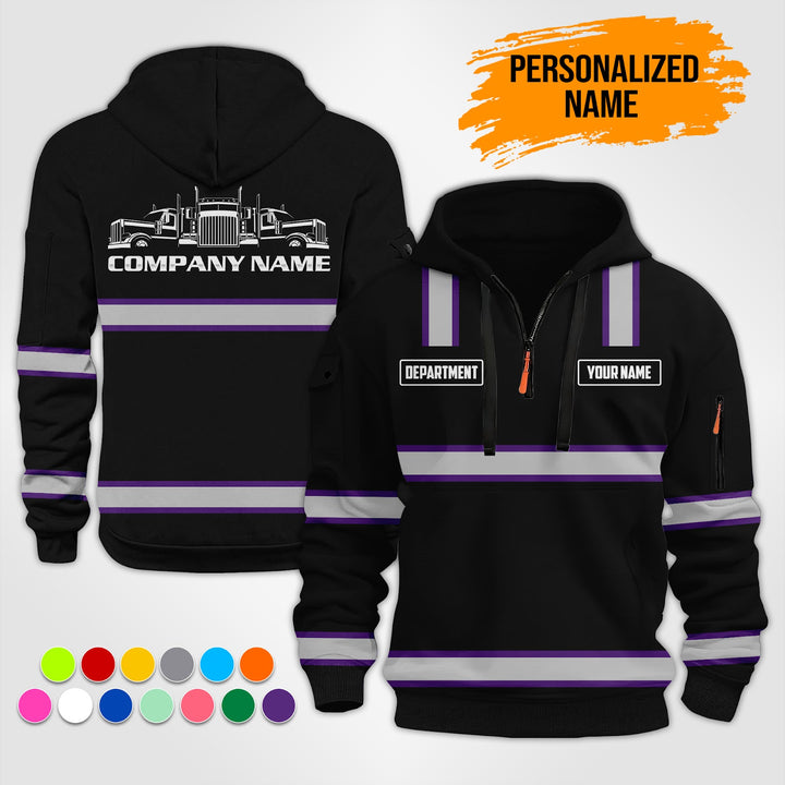 Personalized Name Trucking 3D Printed Quarter Zip Hoodie ST250