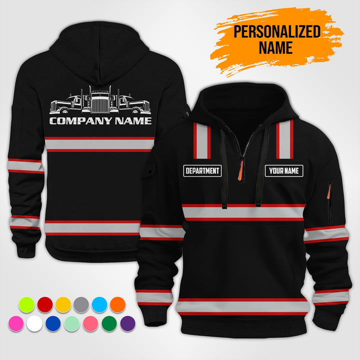 Personalized Name Trucking 3D Printed Quarter Zip Hoodie ST250