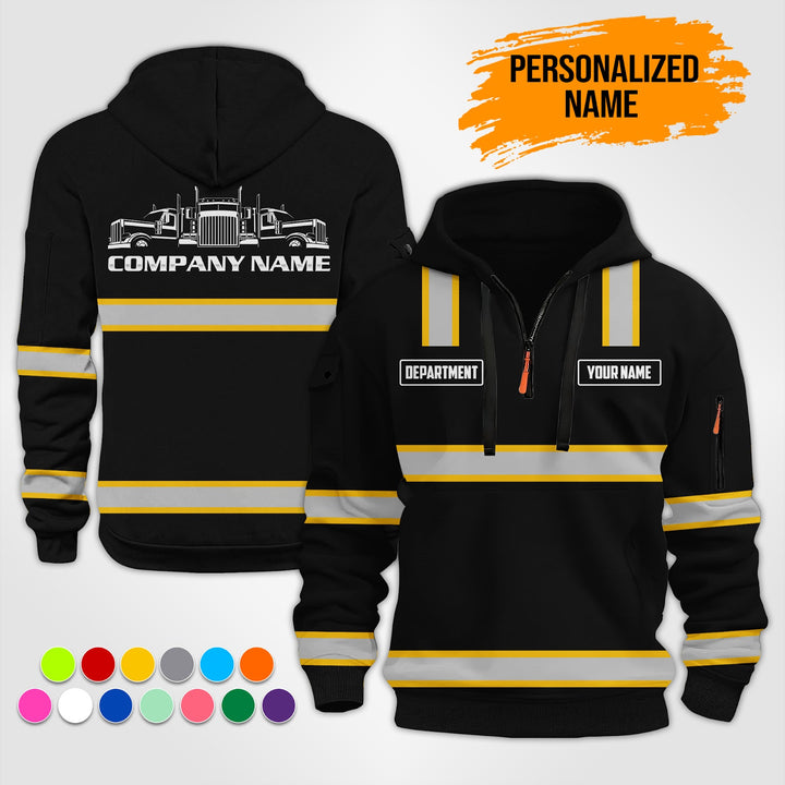 Personalized Name Trucking 3D Printed Quarter Zip Hoodie ST250