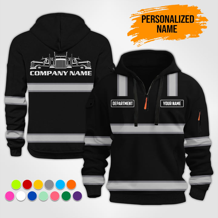 Personalized Name Trucking 3D Printed Quarter Zip Hoodie ST250