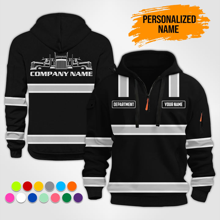 Personalized Name Trucking 3D Printed Quarter Zip Hoodie ST250