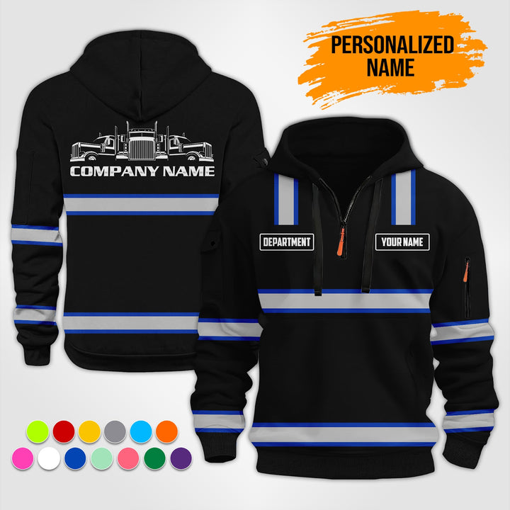 Personalized Name Trucking 3D Printed Quarter Zip Hoodie ST250