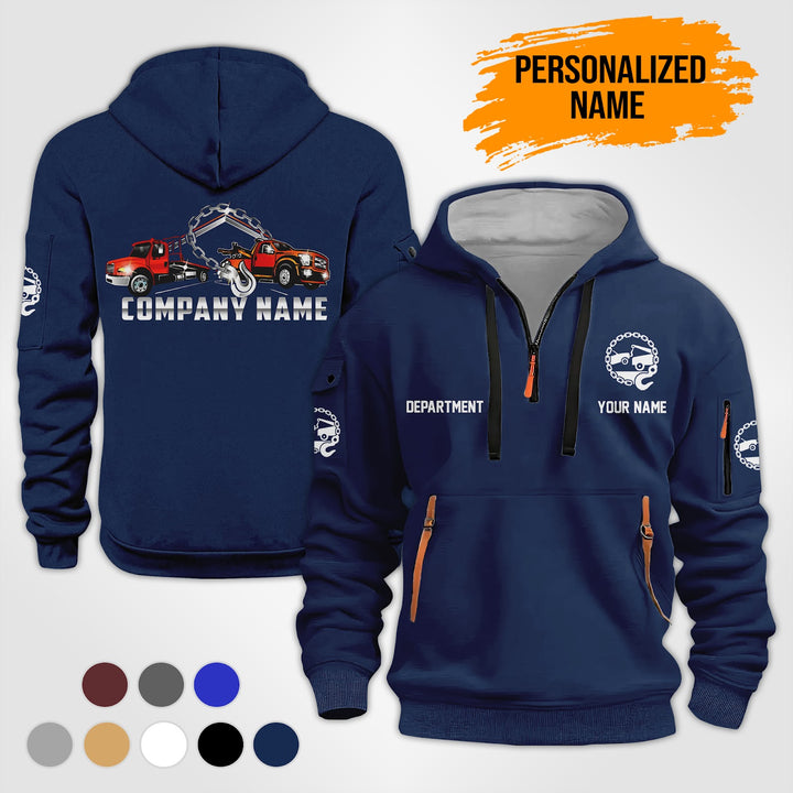 Personalized Name Tow Truck 2D Quarter Zip Hoodie RN9