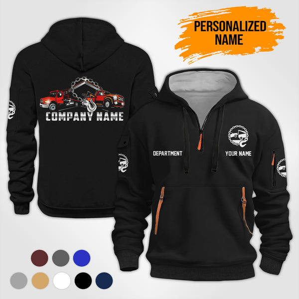 Personalized Name Tow Truck 2D Quarter Zip Hoodie RN9
