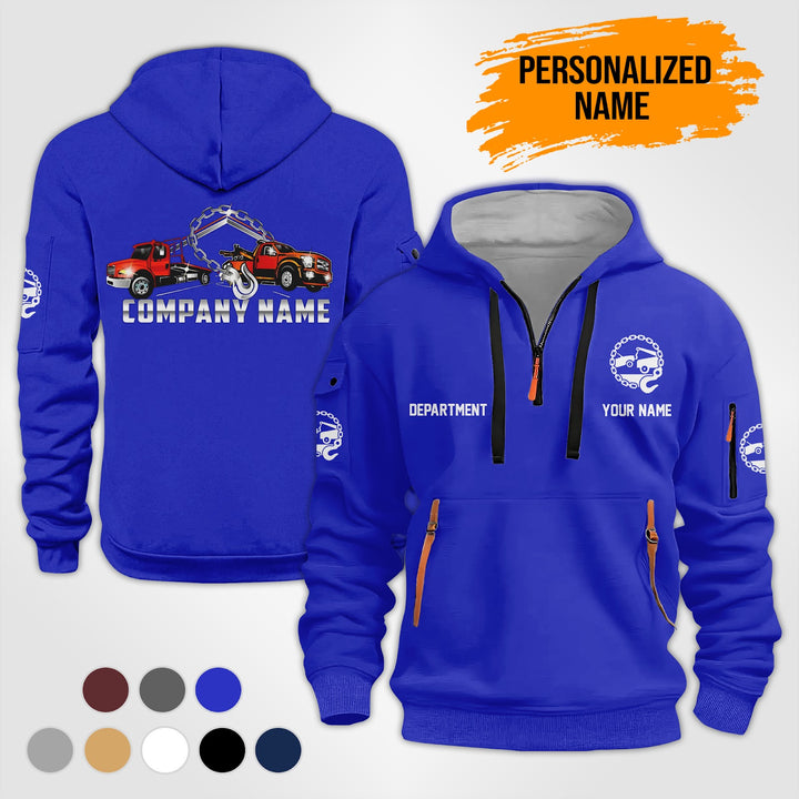 Personalized Name Tow Truck 2D Quarter Zip Hoodie RN9