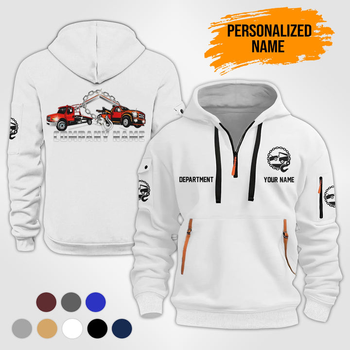 Personalized Name Tow Truck 2D Quarter Zip Hoodie RN9