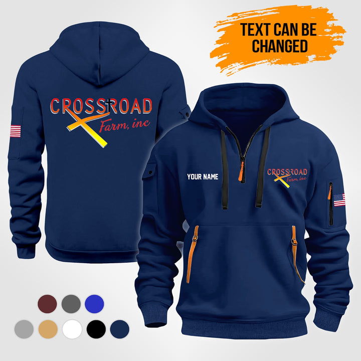 Personalized Name 2D Printed Quarter Zip Hoodie KL588