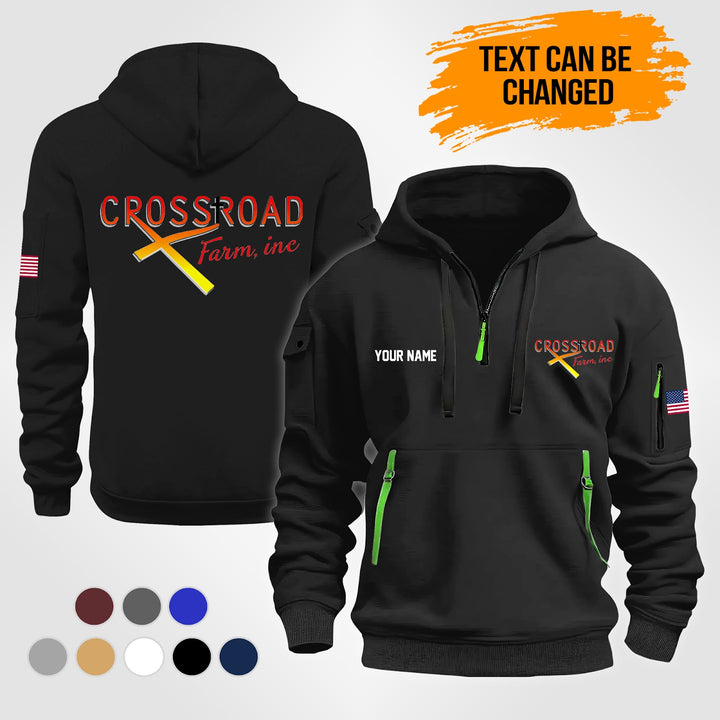 Personalized Name 2D Printed Quarter Zip Hoodie KL588