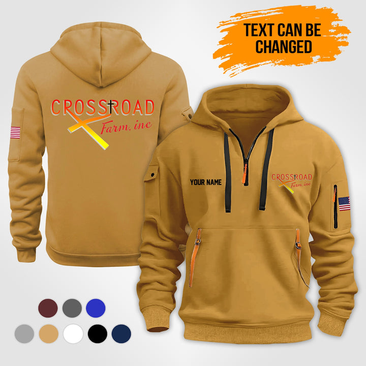 Personalized Name 2D Printed Quarter Zip Hoodie KL588