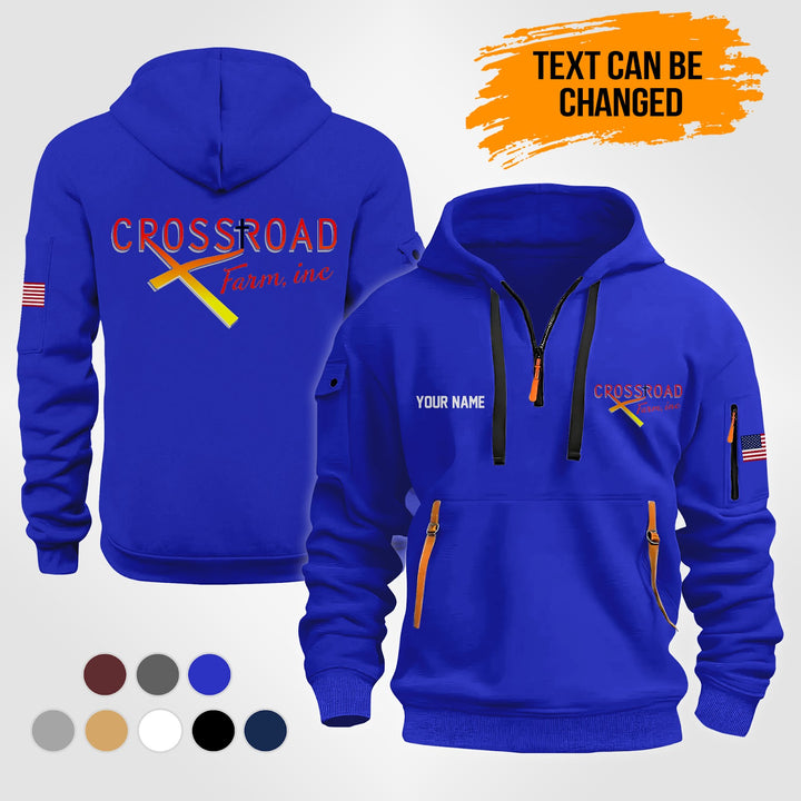 Personalized Name 2D Printed Quarter Zip Hoodie KL588